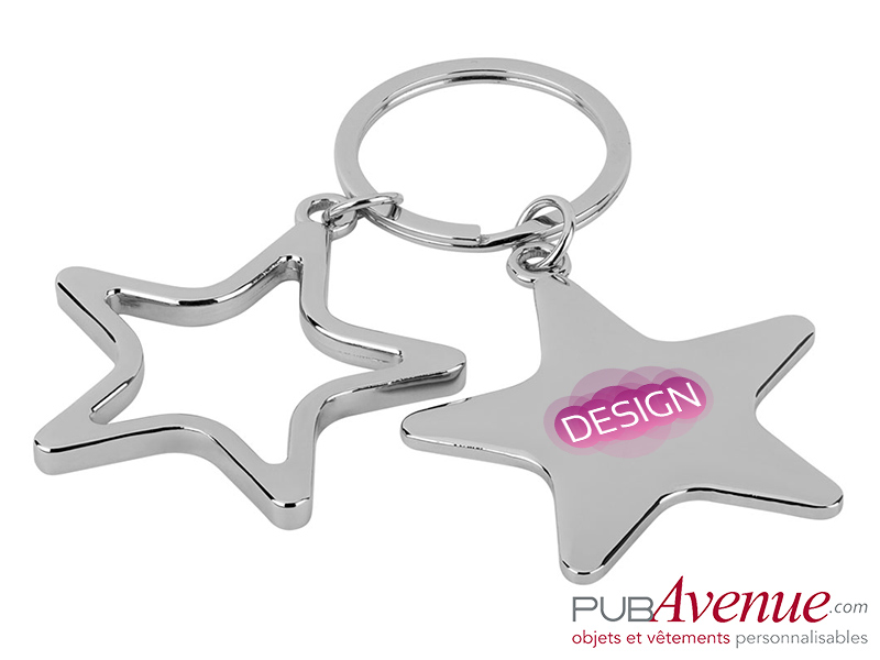 Porte-clés publicitaire étoile Porte-clés publicitaire étoile